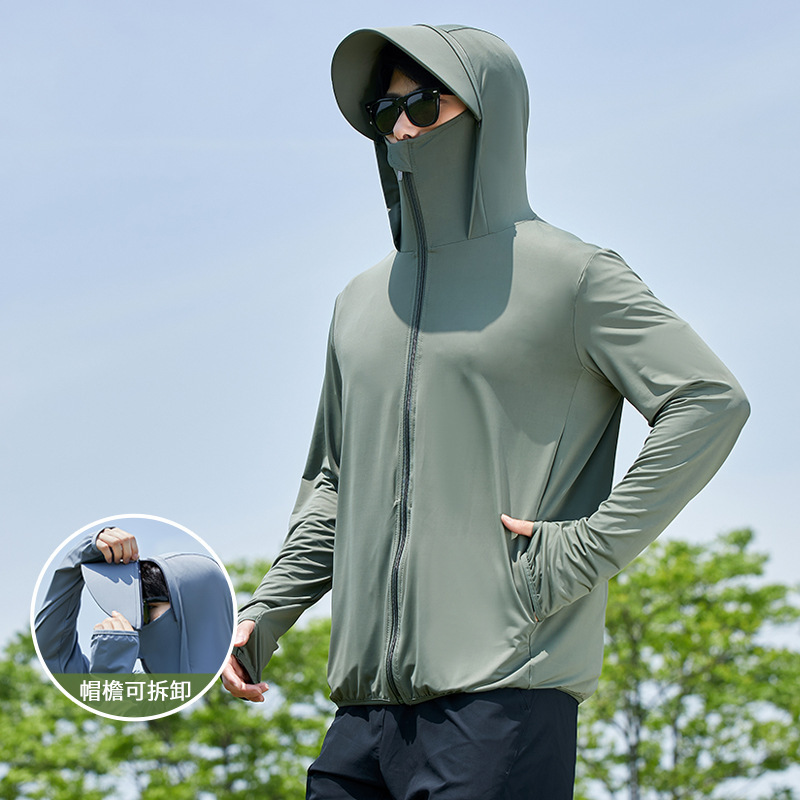 Ice Silk Sun Protection Clothing for Women and Men in Summer 2025, Uv Protection, Breathable Outdoor Fishing Sun Protection Clothing with Brim for Women, Lightweight for Summer