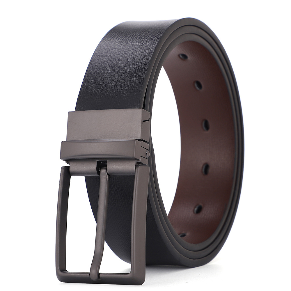 Cinturón de cuero de una sola pieza hebilla giratoria de moda para hombres Cinturón de negocios para hombres Comercio exterior Productos genuinos Ventas directas de fábrica