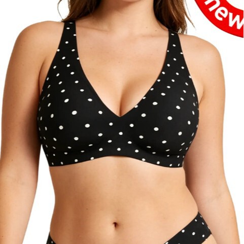 Amazon's Popular Polka Dot Jelly Gel Seamless Women's Underwear with Soft Support, Wireless and Seamless Bra