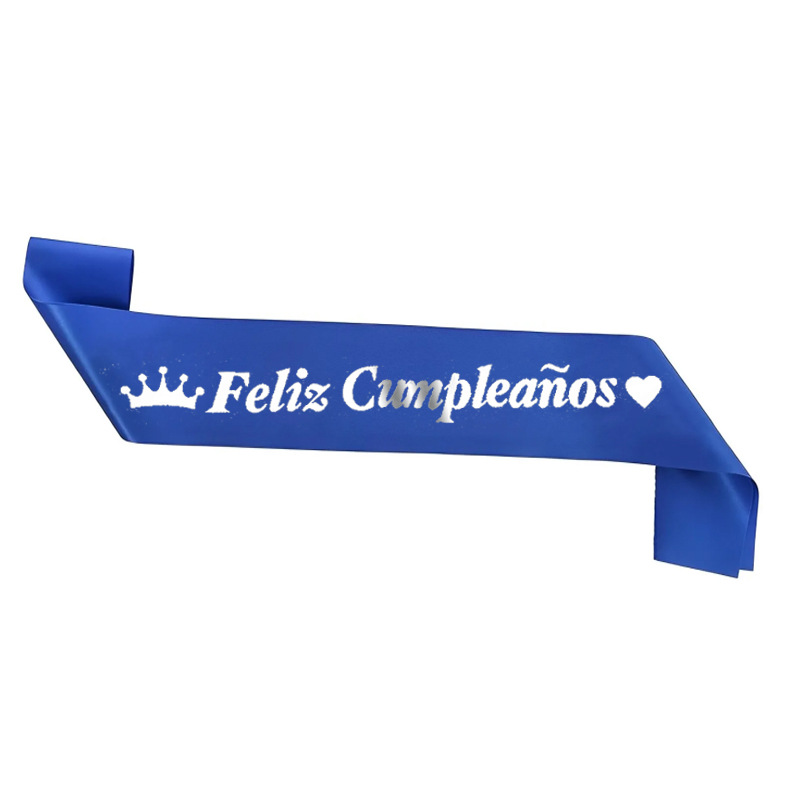 Fiesta de cumpleaños en español Cinturón de seda Feliz Cumpleaños Cinturón de etiqueta image 15