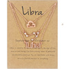 Golden zodiac signs with letters, set, cards, necklace, suitable for import, new collection, pink gold, 3 piece set, wish