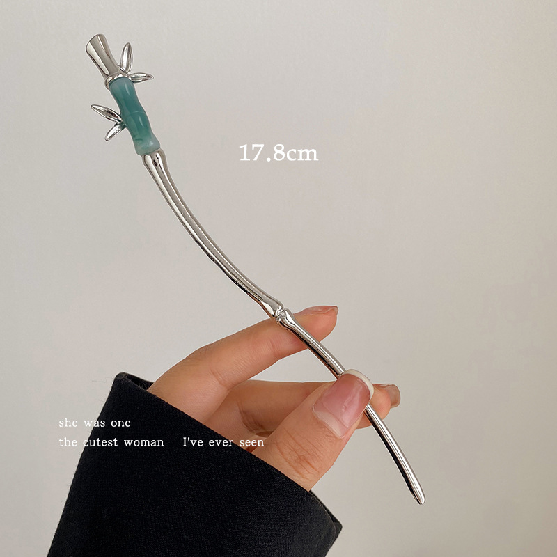 Nuevo estilo chino estilo antiguo Jade bambú horquilla de las mujeres de alta calidad horquilla cheongsam accesorios diario updo paso sacudida palillos tocado