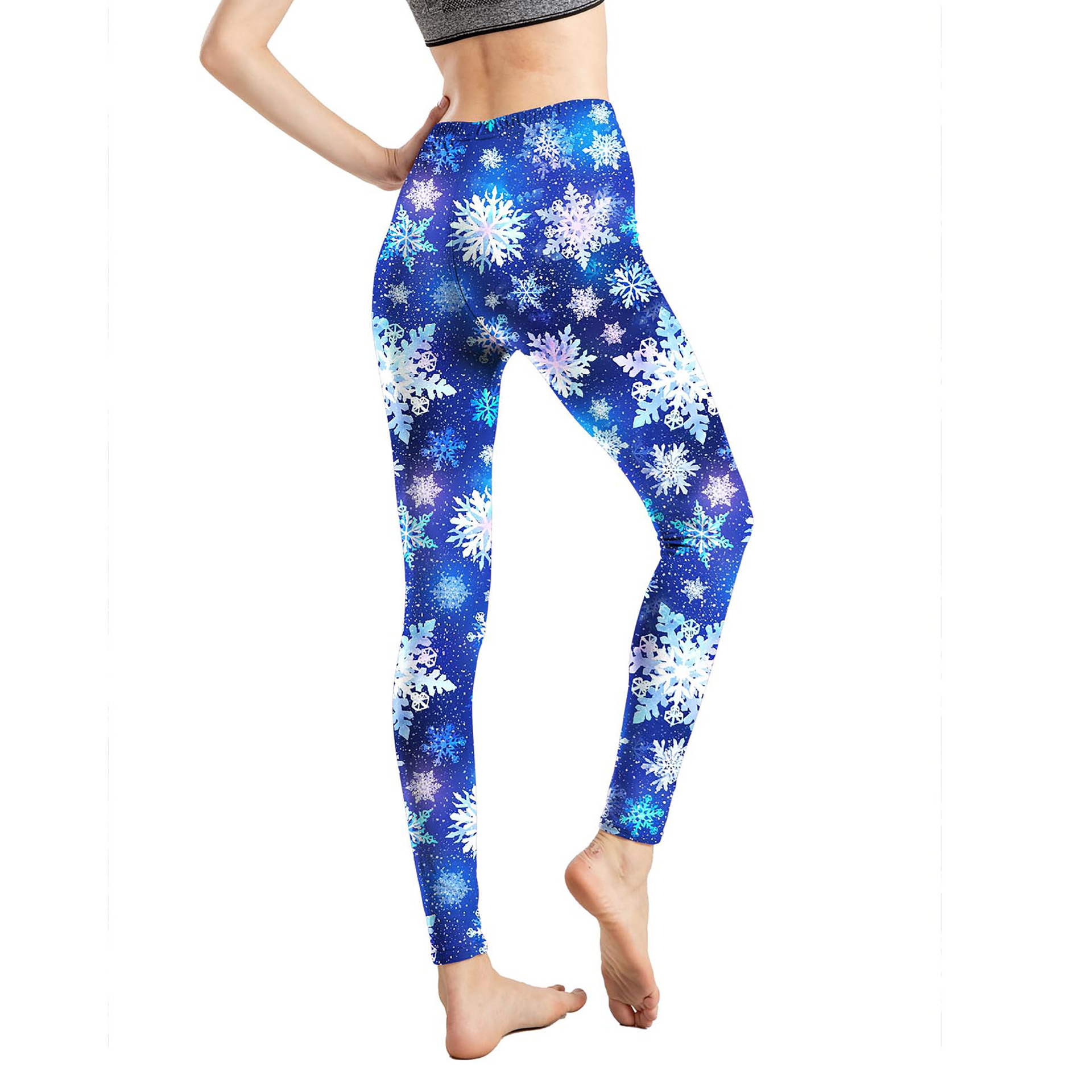 182g Weight Ankle-Length Pants Length Spandex, Polyester Fabric Type High Waist Waist Line Leggings Pants Type Stretchy Elasticity Daily Occasion Breathable Function Skinny Fit Type Christmas Festival Snowflake Pattern Winter, Autumn Season Women'S Gender Simple Style Style Women'S Daily Simple Style Snowflake Ankle-Length Leggings 45
