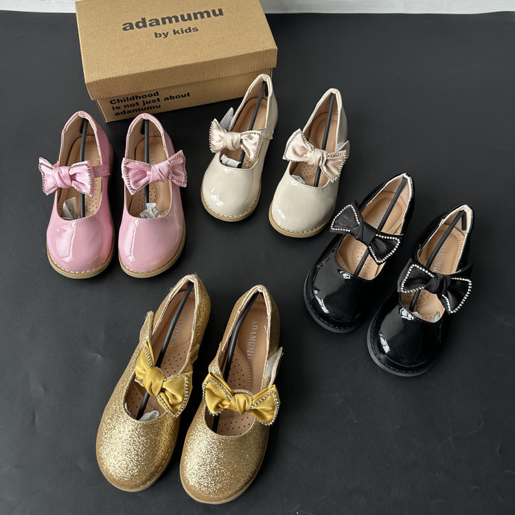 Girls' Princess Shoes 2026 Spring New Model Children's Mary Jane Bow Leather Shoes Little Girls' Single Shoes Foreign Trade Wholesale