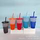 Cross-Border Pp Temperature-Sensitive Color-Changing Plastic Cup Large Capacity 710ml Single-Layer Transparent Straw Cup Factory Direct Sale
