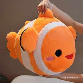 跨境兔毛小丑鱼毛绒玩具小黄鱼公仔海洋馆玩偶布娃娃礼物鱼抱枕