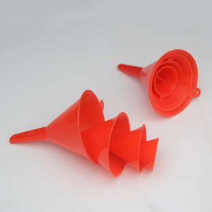 Funnel 4-piece set red plastic car refueling funnel oblique mouth simple portable home refueling funnel