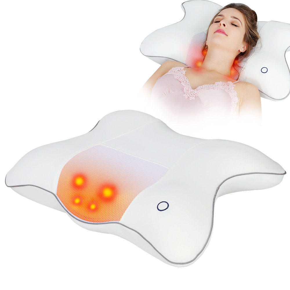 Nueva almohada de masaje multifuncional para hombros y cuello de Sain, almohada de masaje con calefacción eléctrica, almohada de espuma viscoelástica de rebote lento
