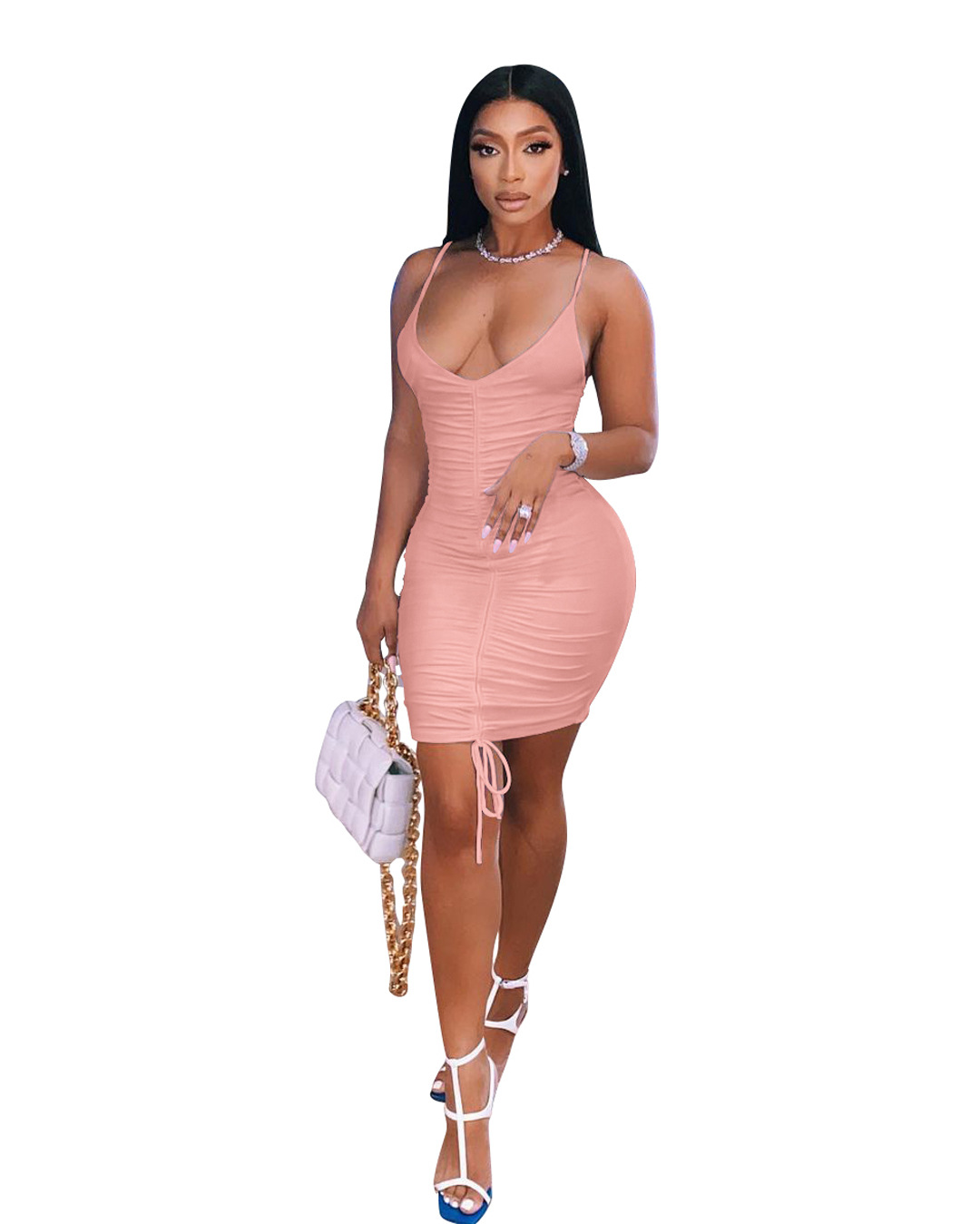 sexy suspender drawstring dress NSCQ62229