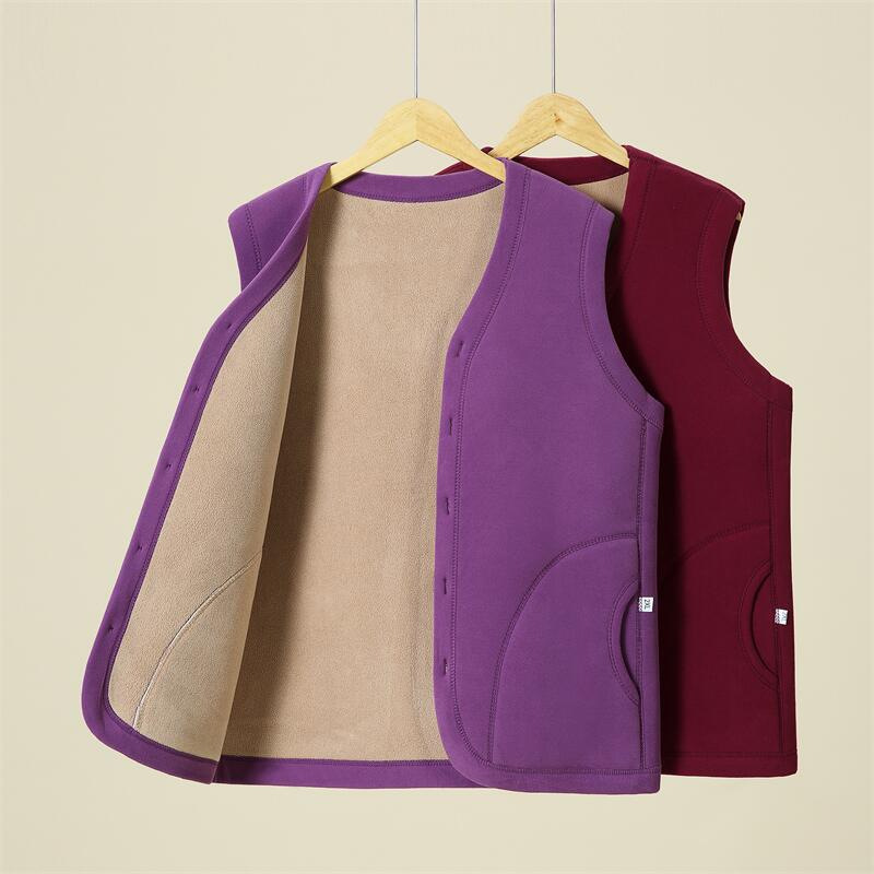 남성 및 여성, 중년 및 노인용 겨울 조끼, 두꺼운 양복 조끼, 벨벳 조끼, 독일 벨벳 따뜻한 대형 아빠 가디건