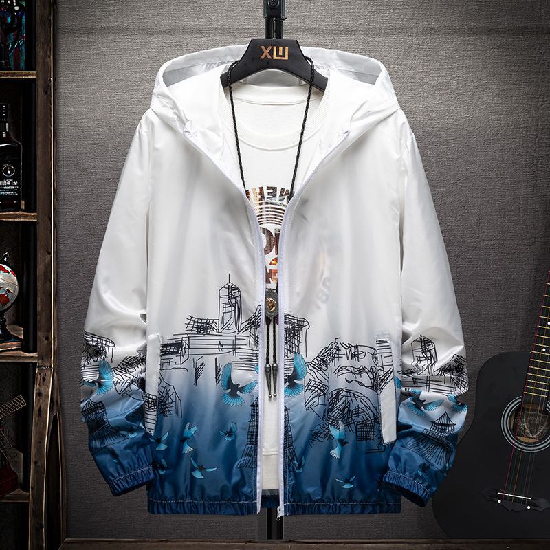 防曬衣定制男女潮流漸變防曬服批發夏季時尚薄款皮膚衣外套印LOGO