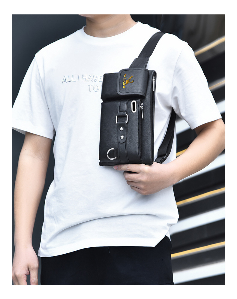 2023 New Hot Selling Men's Shoulder Bag Crossbody Bag Tactical Chest Bag Mobile Waist and Crotch Bag Multi Functional Chest Bag Retro PU Waist Bag_voghion.com