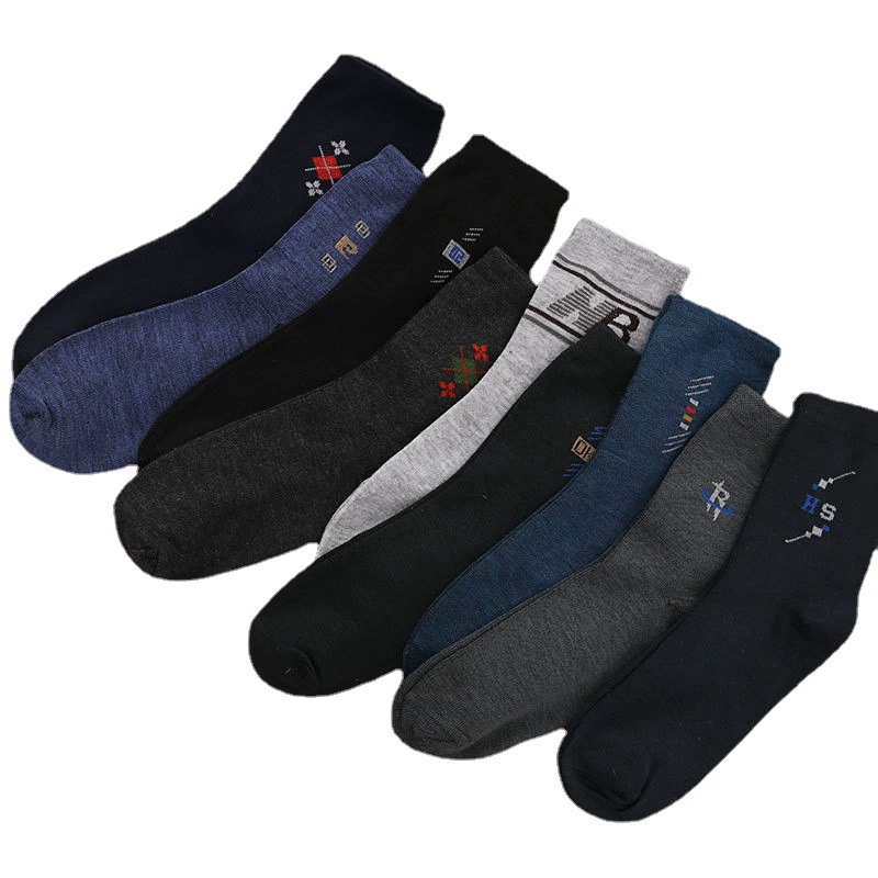 加厚大尺码袜子 男士中老年劳保袜 夜市摊 Polyester cotton 中筒 老年人袜 子批发