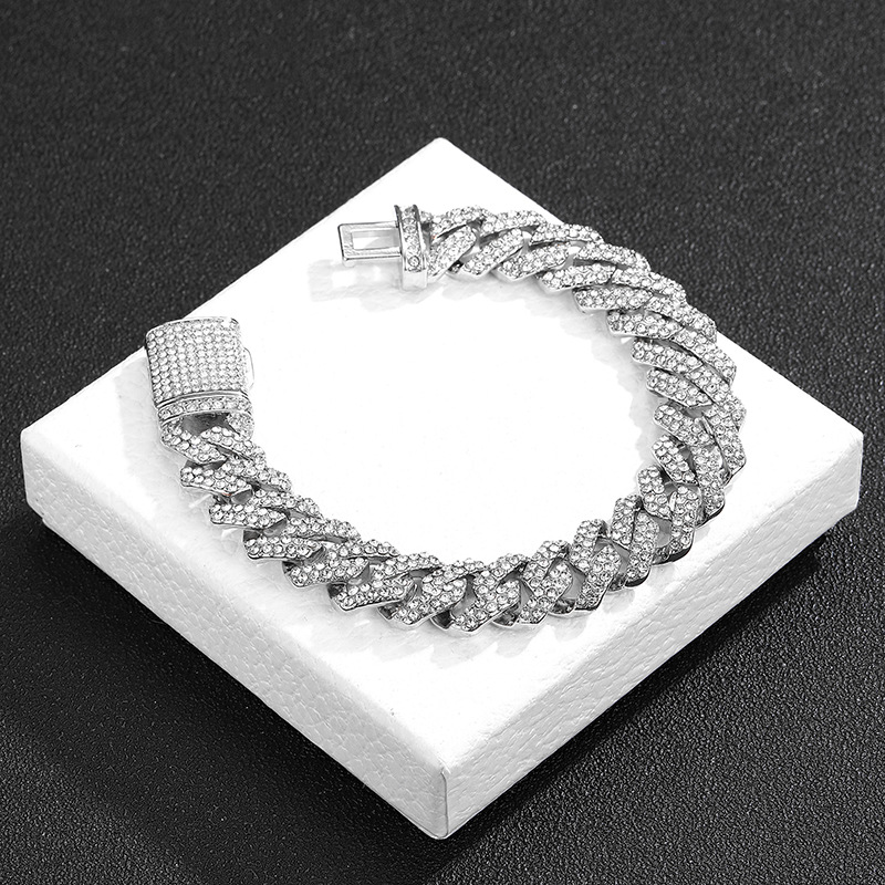 Herren Cuban Link Diamantkette, Hip-hop Schmuckhalskette_voghion.com