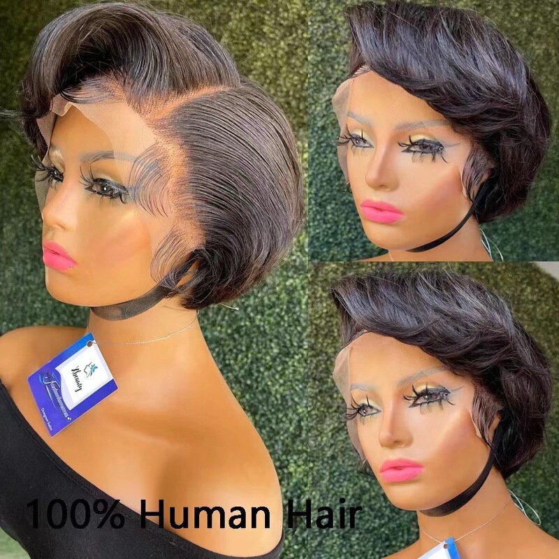 Lace Front Wig Amazon Best-Selling Bob Wig 13X4 Human Hair Wig Women's Short Straight Hair Full Head Wig