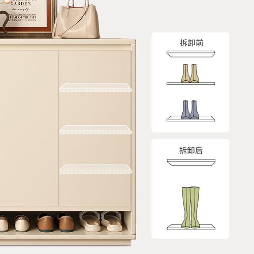 Cream style ecological board shoe cabinet home entrance  new entry entrance cabinet integrated storage storage cabinet
