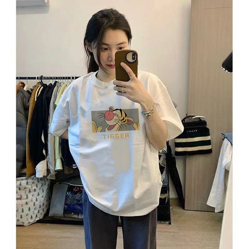 Bolsa de expresión facial manga corta Camiseta Linda cuello redondo Camiseta de manga corta para hombres y mujeres estilo coreano estudiante moda suelta ins Top par desgaste T image 5
