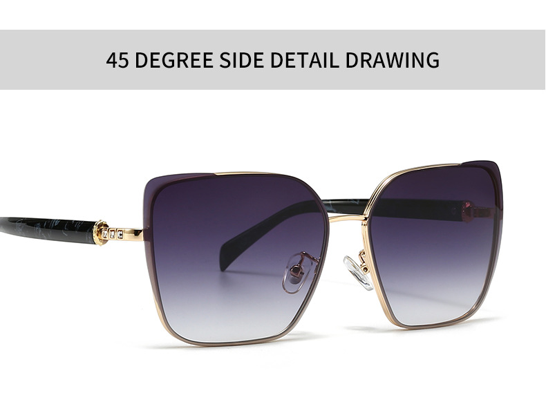 European and American Modern Retro Sunglasses High-end Women's INS Sunglasses All-match Fashionable Metal Sunglasses 5G21_voghion.com