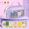Purple rollerball pen, sharpener, eraser
