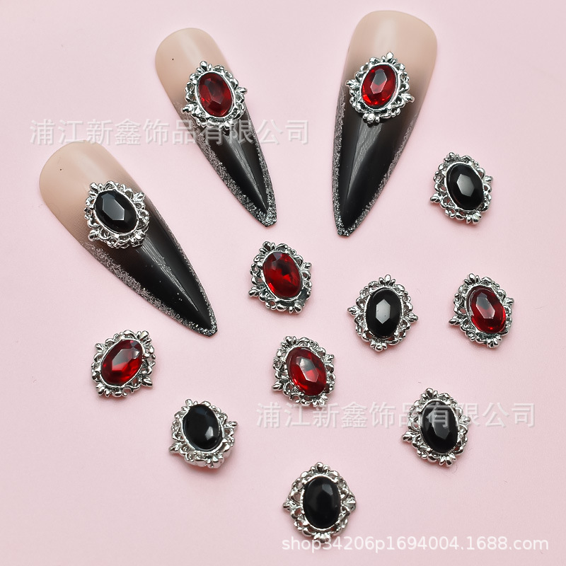 Retro Oval Garland Crystal Nail Art Jewelry Stereo Alloy Inlaid with Pigeon Eggs Luxury Versatile Wearable Nail Diamond Jewelry Retro Oval Garland Crystal Nail Art Jewelry Stereo Alloy Inlaid with Pigeon Eggs Luxury Versatile Wearable Nail Diamond Jewelry