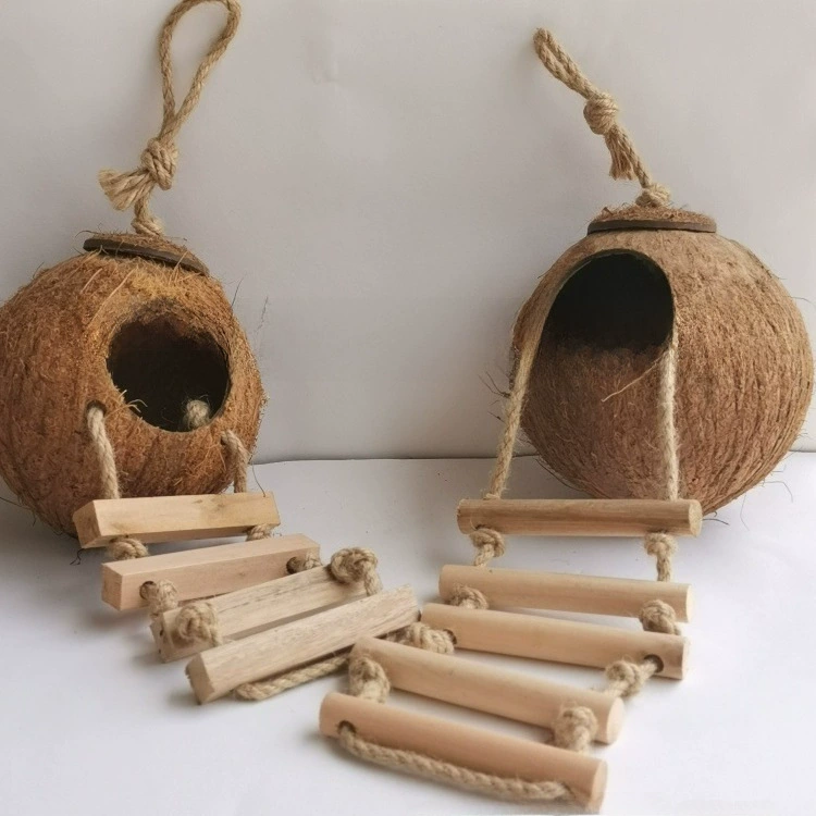 A new type of coconut shell bird nest bird cage breeding box peony tiger leather parrot bird nest wood house