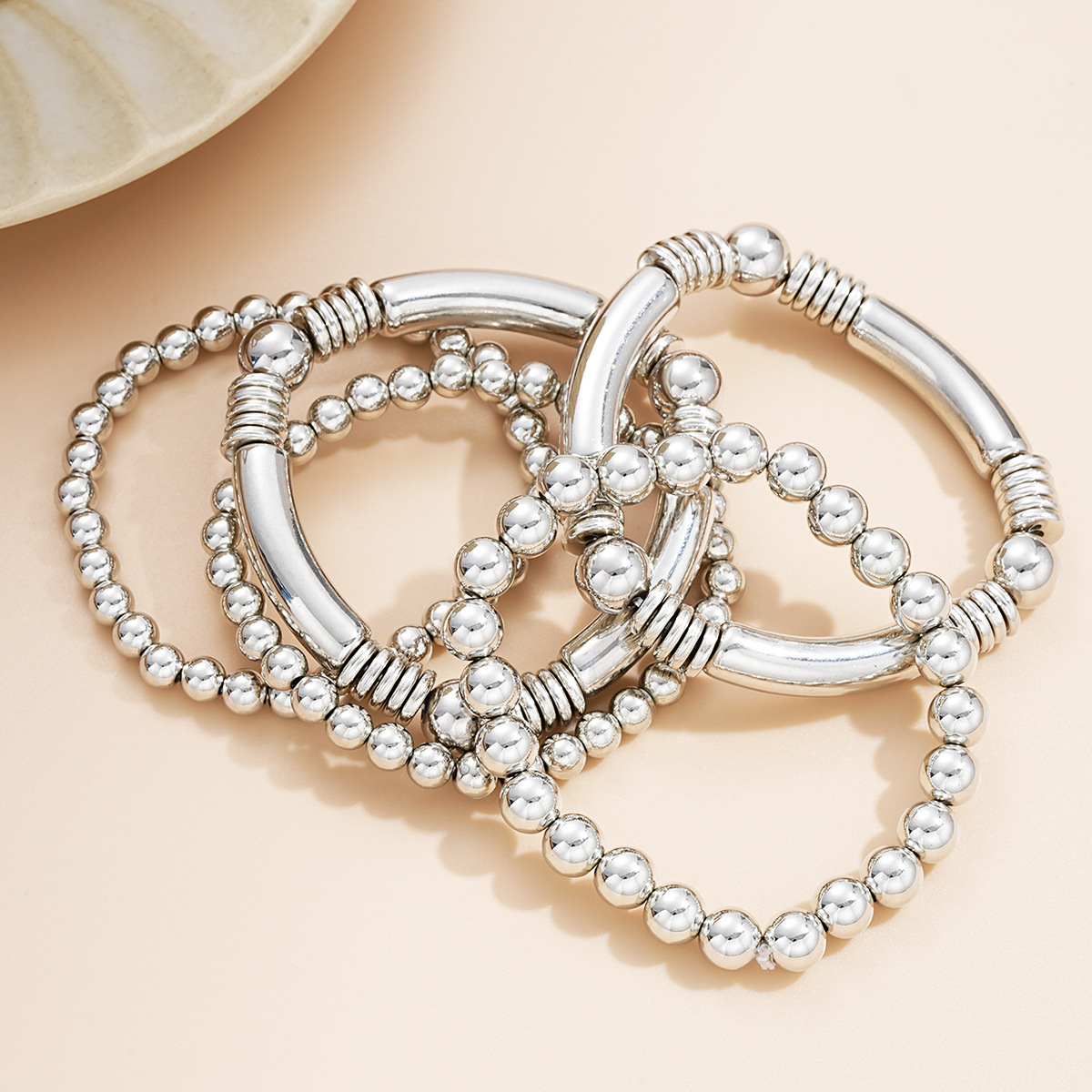 hot-selling CCB round bead bracelet Bohemian style personality stacking elastic bracelet bracelet jewelry_voghion.com