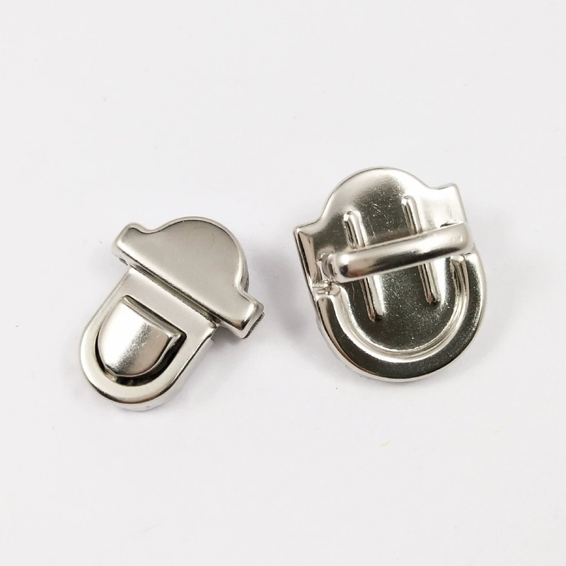 Rolled black nickel small handbag mortise lock, luggage and handbag hardware accessories duckbill lock push lock creative DIY iron lock