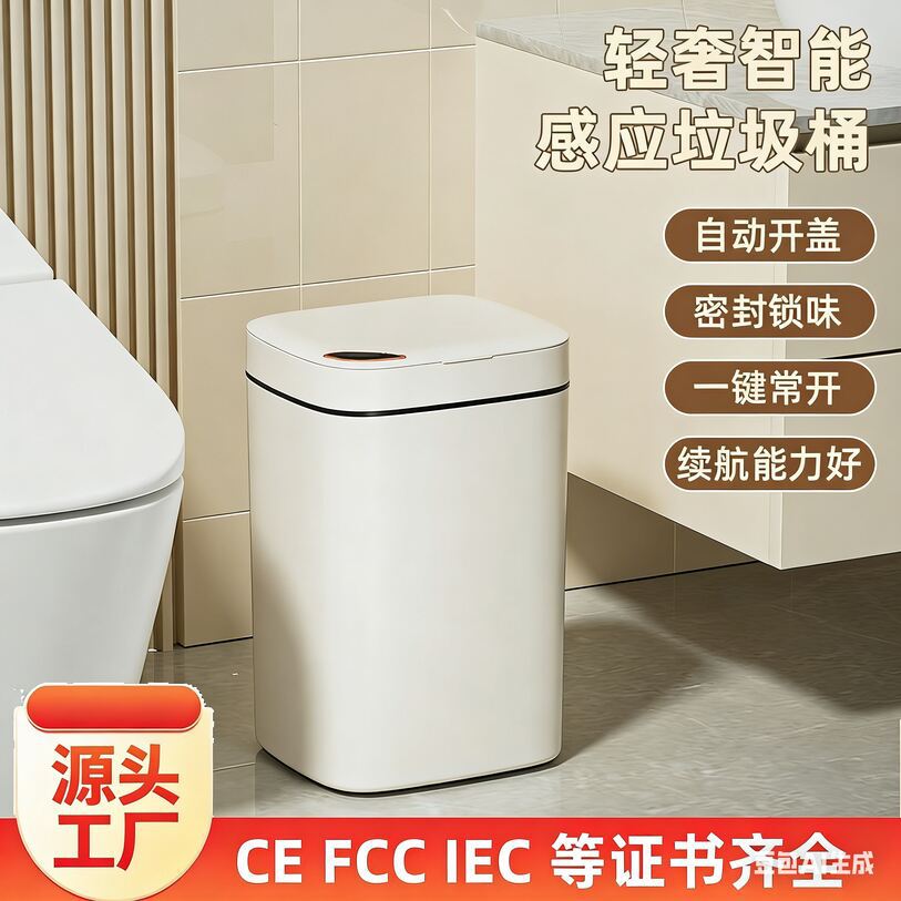 Smart trash can high-value household induction trash can with lid bathroom bathroom gift cross-border large capacity