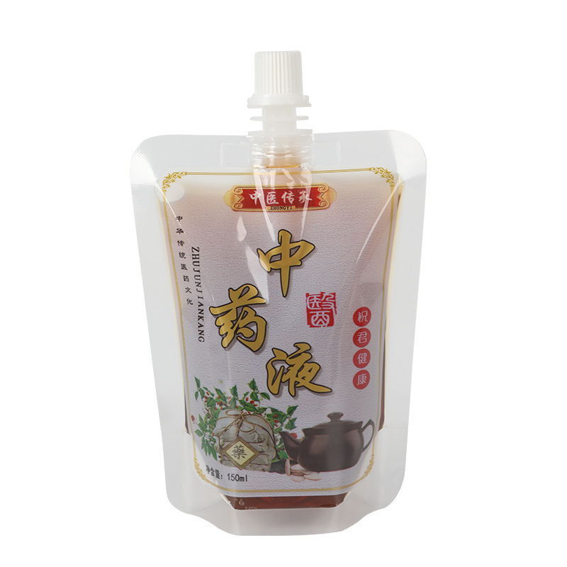メーカー卸売漢方薬バッグスープ薬バッグ使い捨て液体再パッケージハーブティー液体大口透明自立スパウトバッグ|undefined