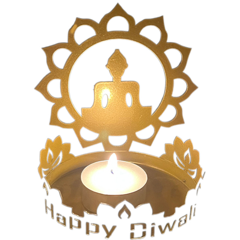 インド排灯節燭台鉄質工芸象神装飾祝日雰囲気スポットキャンドルホルダー置物|undefined