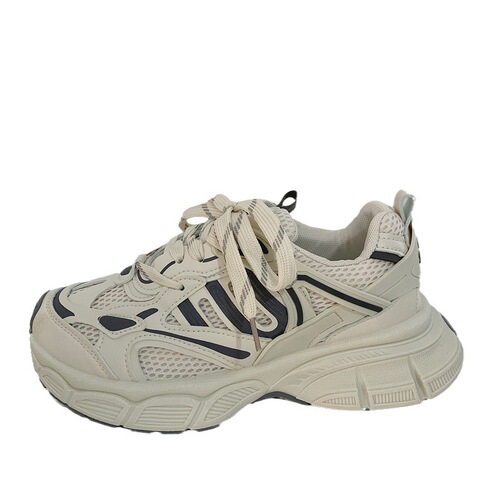 Women's sports and leisure shoes  autumn new thick-soled breathable dad shoes Korean style Harajuku sneakers for women