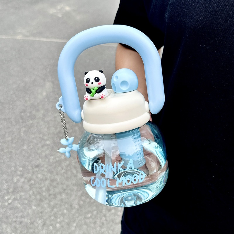 かわいいダブルドリンクダブルドリンクビッグベリーウォーターカップストロー付きポータブルケトル学生ポータブル夏大容量プラスチックカップ|undefined