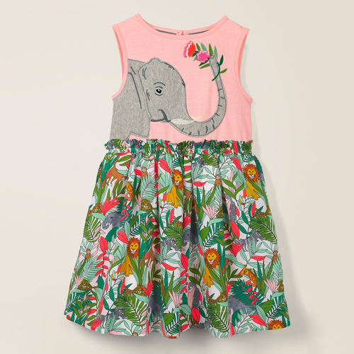 Little maven2024 European and American cartoon sleeveless girls' dress summer pure cotton children's dress cross-border children's clothing
