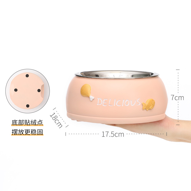 Creativo de dibujos animados de acero inoxidable para mascotas tazón de comida para gatos tazón para beber antidetonantes suministros para mascotas tazón de resina antideslizante tazón
