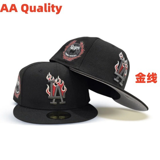 Sombreros de béisbol SOX completamente cerrados y no ajustables transfronterizos, a hombres y mujeres les gusta usar sombreros de ala plana de los Dodgers