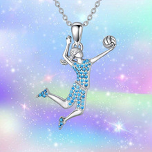 新款创意个性闪亮运动排球吊坠项链纪念珠宝百搭精致圣诞生日礼物