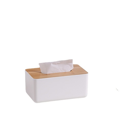 Manufacturer wholesale living room bathroom tissue box paper box bamboo cover LOGO printed tissue box paper box manufacturer