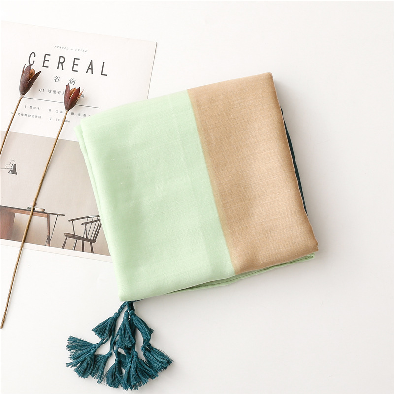 Scarf Classification Daily Occasion Women's Fashion Color Block Polyester Silk Scarves