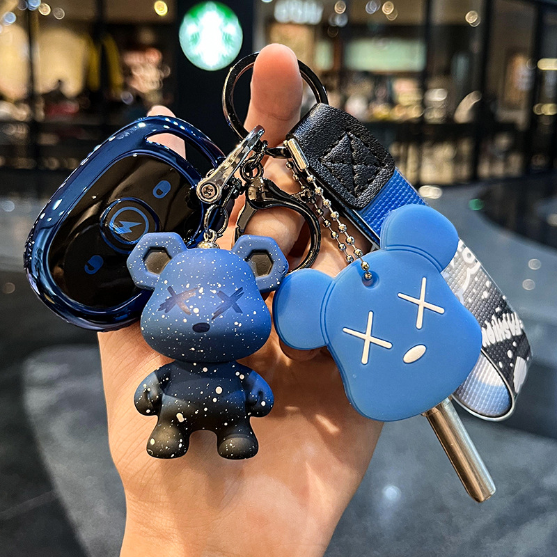 전기 자동차 H [사파이어 블루] 싱글 쉘 + 블루 난폭한 곰 + 블루 도어 키 세트