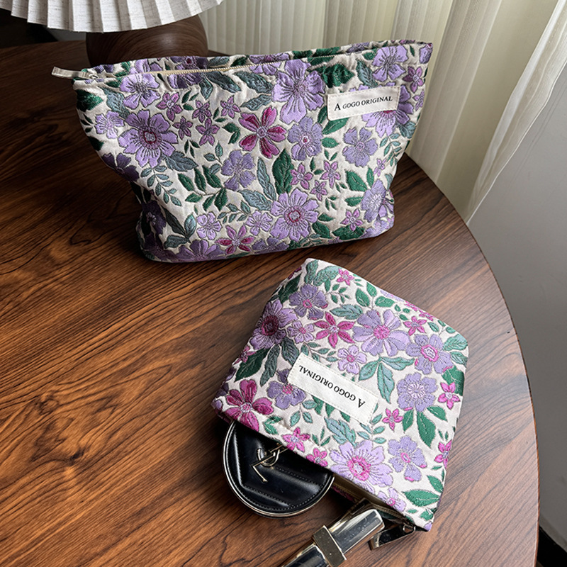 Purple Flower Cosmetic Bag Cyber Celebrity Portable Storage Bag Fabric Small Square Bag Wallet Travel Wash Bag in stock Hair Purple Flower Cosmetic Bag Cyber Celebrity Portable Storage Bag Fabric Small Square Bag Wallet Travel Wash Bag in stock Hair