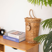跨境柳编收纳篮壁挂手提墙面装饰储物筐客厅厨房杂物整理篮子ins