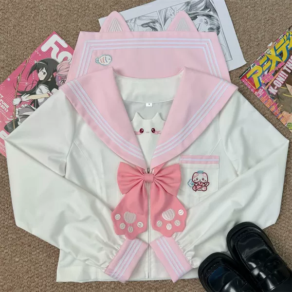 Sea salt, fuchsia long-sleeve, bow tie