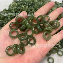 天然和田玉青海料跑环圈圈文玩珠串配饰手工DIY厂家批发供货爆款