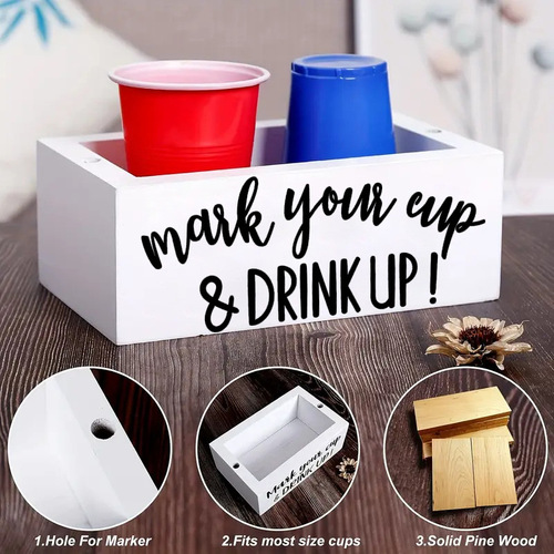 Cross-border wooden cup storage box coffee shop paper cup storage rack with pen holder desktop bar storage wooden box cup holder