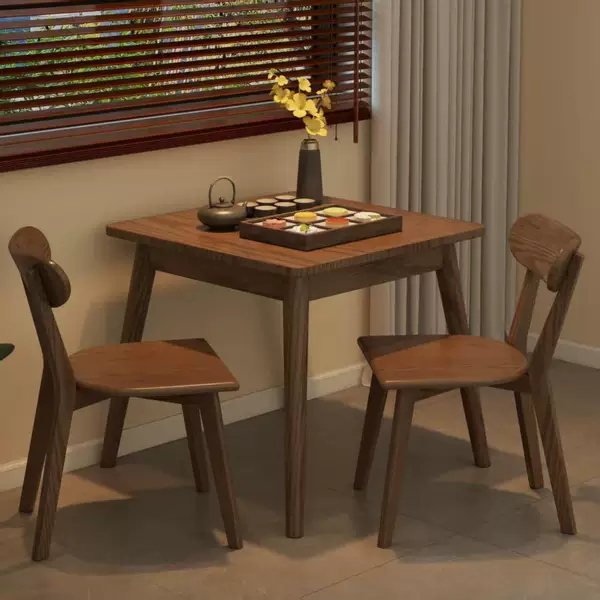 Nordic Style Dining Table and Chair Set, Rubberwood Eight Immortals Table, Square Table, Dining Table and Chairs, Solid Wood Dining Table