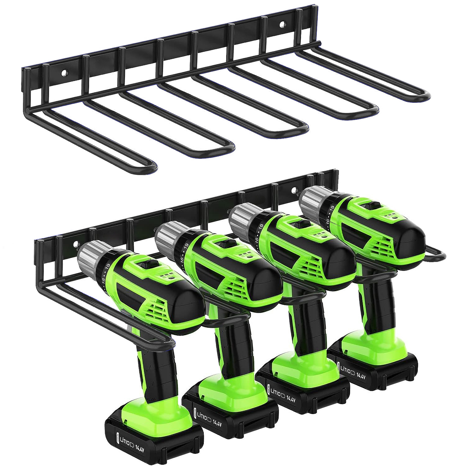 Estante de herramientas de destornillador de taladro de mano de hierro transfronterizo Estante de almacenamiento de herramientas de pared Estante de almacenamiento de taladro recargable