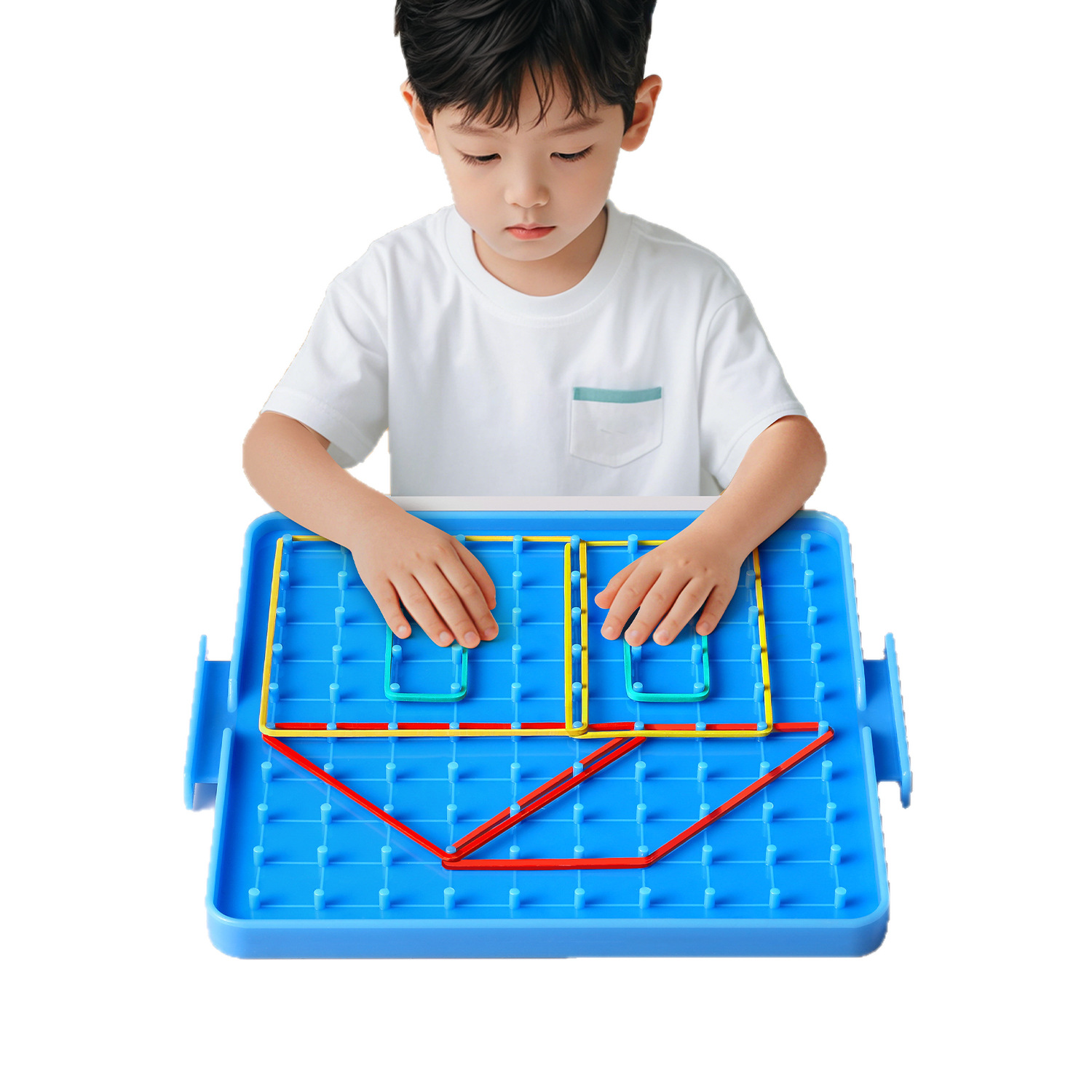 Tablero de clavos, primer grado, segundo grado, tablero de clavos de plástico, escuela primaria, comprensión de las matemáticas, gráficos geométricos, tablero de aprendizaje de doble cara, herramientas de aprendizaje