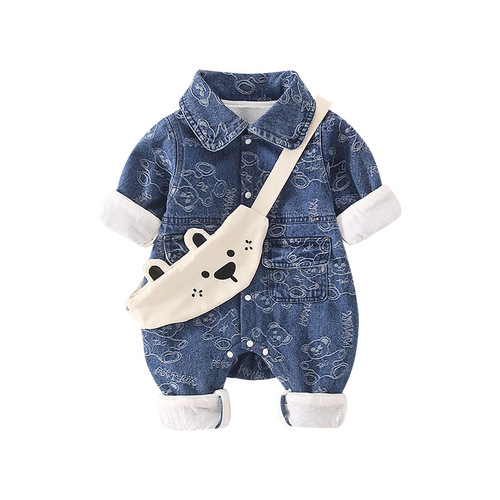 Baby Spring Outfit for Newborn Boys, Onesie for 1-Month-Old Princess, Newborn Clothes, Autumn Hanger Outing Crawling Suit