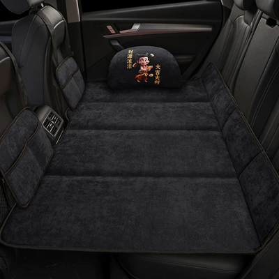 Car Extension Board, Car Mattress, Vehicle-mounted inflatable bed - chenille-classic-black-2-storage-bags-1-pillow-80130cm