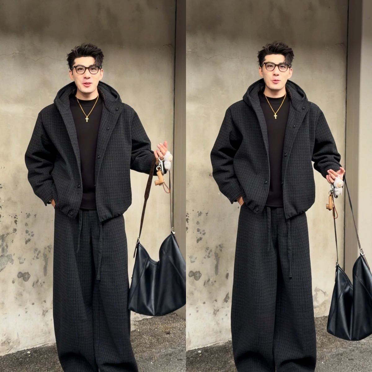 Otoño y invierno nuevos productos de tendencia masculinos retro sueltos pantalones de abrigo de temperamento universal nicho de alto nivel con un conjunto casual